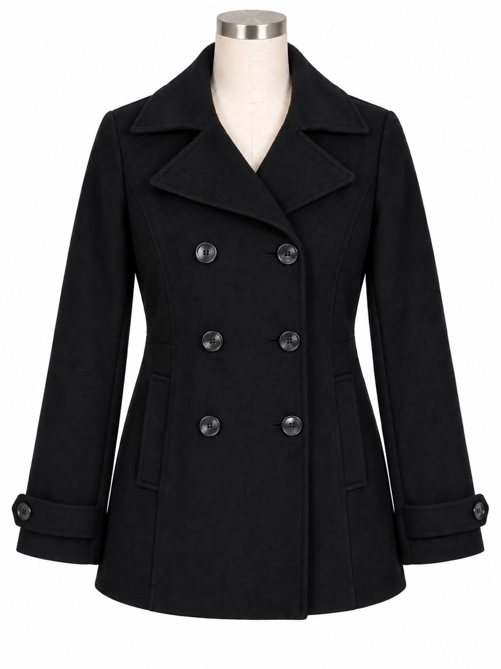 New York & Company Black Wool Blend Peacoat – Women’s Size 6
